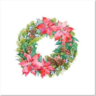 Christmas wreath Posters and Art